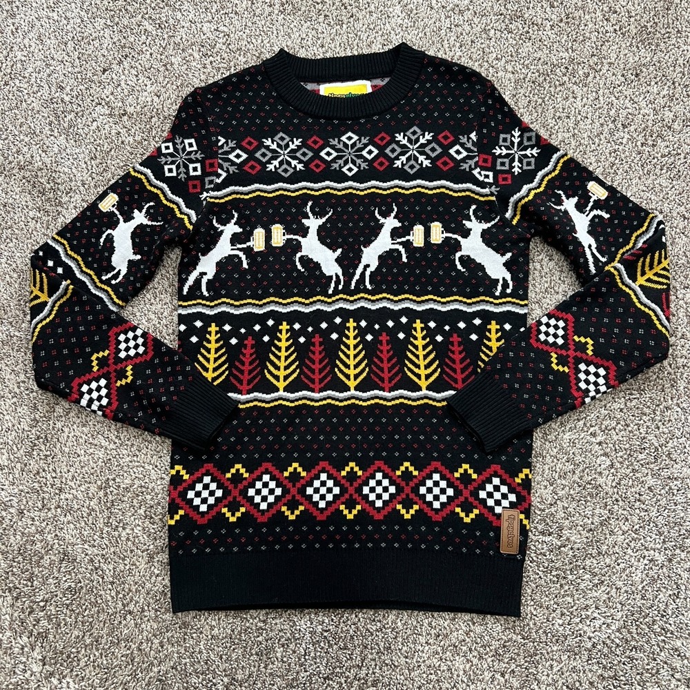 Tipsy Elves Caribrew Reindeer Brew Ugly Christmas Fair Isle Sweater Mens Size s